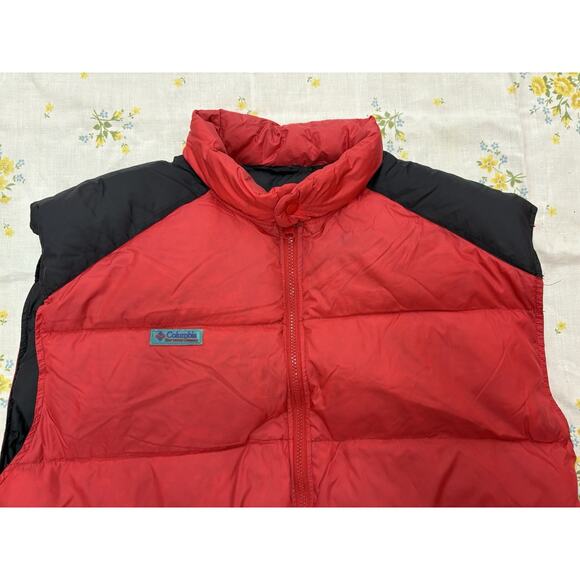 Columbia red puffer vest mens large insulated black shoulders retro 90s - Picture 2 of 10